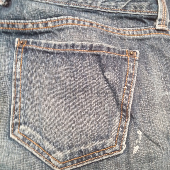 Old Navy Jeans Distressed Stonewash Stylish Paint Splatter Denim Size 8 - Picture 8 of 15